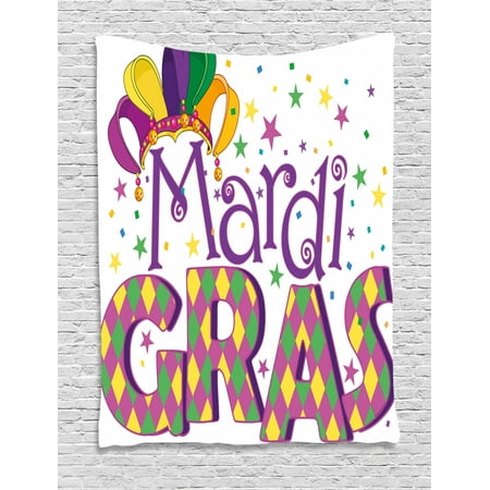 Mardi Gras Tapestry Joyous Composition With Stylized