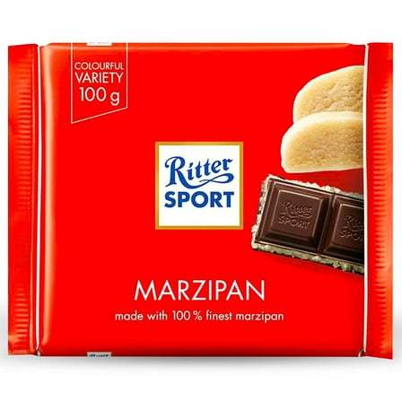 Ritter Sport Marzipan Chocolate Bar 100 g (Pack of 5)