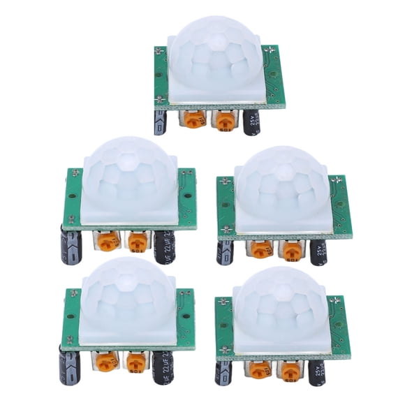 Módulo detector de movimiento humano PIR, módulo IR PIR de 5 piezas Módulo de sensor de movimiento humano PIR Detector de movimiento humano IR Materiales ecológicos
