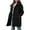 Black, variant on Women's Polyester Blend Warm Hooded Coat for Winter Medium Length Single Breasted