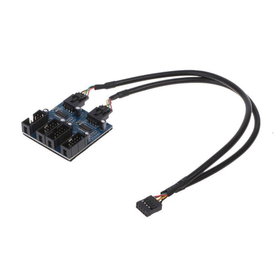 ANXPTIME PC Chassis Internal 9Pin USB 2.0 Male 1 To 4 Female Splitter PCB Chipset Extender 30cm Cable