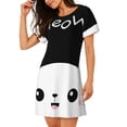 thumbnail image 2 of Bingfone Cat Meow Nightgowns for Women Sleep Shirts Short Sleeve Nightshirt Pullover Nightdress Soft Sleepwear, 2 of 6