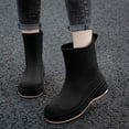 thumbnail image 4 of Women's Matte Slip On Chunky Sole Rain Boots Ankle Rain Boots For Outdoors Non Slip Waterproof Rubber Ankle Short Gardening Walking Outdoor Rain Shoes for Women, 4 of 6