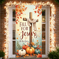thumbnail image 6 of Decorative Cross Fall for Jesus Autumn Leaves Pumpkin Banner for Thanksgiving Church Celebration Religious Events, 6 of 9