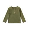

ShomPort Boys Girls Cotton T-Shirts Long Sleeve Button Pullover Soft Basic Crew Neck Tops