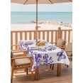 thumbnail image 2 of Outdoor Tablecloth with Umbrella Hole for Patio/Picnic/Party/Camping, Purple Flowers Waterproof Table Cloth Rectangle Table Cover Washable, Butterfly Spring Floral Watercolor Farmhouse (60"x 84"), 2 of 8