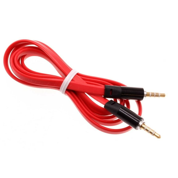 3.5mm Aux Cable Adapter Car Stereo Aux-in Audio Cord Speaker Jack Wire Red X1K for LG Aristo 2 Plus, Escape 3 (K373) - Motorola One Zoom, Moto X4 X 2 (2nd Gen), Droid Ultra Turbo