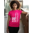 thumbnail image 3 of Breast Cancer Back The Pink American Flag US Women's T-shirt, S, Cyber Pink, 3 of 4
