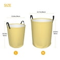 thumbnail image 5 of Haiem Yellow Gingham Leather Dirty Clothes Laundry Basket,Sturdy & Waterproof,Collapsible Round Design For Efficient Space Management,Multi-Purpose Storage Basket, 5 of 8