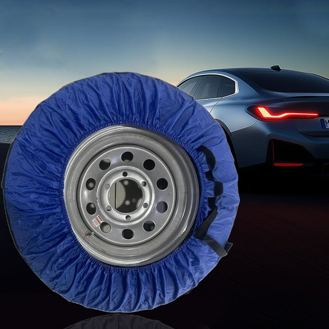 Housse de Pneu de Voiture Réglable Protection Solaire Universelle pour Roues de Rechange 80cm/31 Pouces Tissu Oxford Imperméable avec Cordon Élastique pour Bateaux Remorques Camping-Cars Jeeps Camions Bleu Rouge Gris