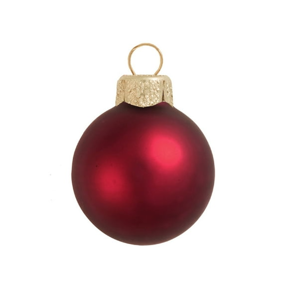 2ct Matte Bordeaux Red Glass Ball Christmas Ornaments 6" (150mm)