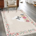 thumbnail image 2 of Area Rugs for Living Room Bedroom, Happy Easter 4'x6' Rug Washable Carpet Runner Indoor Outdoor, Bow Bunny Colorful Eggs Flowers Vines Non Slip Accent Floor Mats Rug for Kitchen, Office, 2 of 8