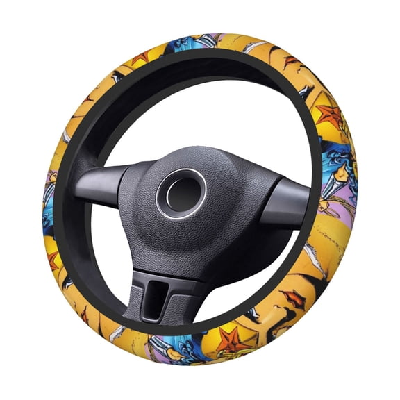 Won-Der Wo-Man Steering Wheel Cover Elastic Stretch Breathable Vehicle Steering Wheel Protector Car Interior Accessories