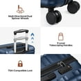thumbnail image 3 of MIUSSE Carry On Luggae for Airplane, 20 Inch Carry On Suitcase with Spinner Wheels and TSA Lock, Hard Shell Luggage Sets 3 Piece with Travel Backpack, 3 of 7