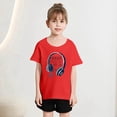 thumbnail image 2 of Chemises pour Filles Mignonnes Mode Imprimée Col Rond Manches Courtes Tee Été Décontracté Ample Hauts pour Filles Rouge 10 Ans-12 Ans, 2 of 5