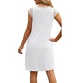 thumbnail image 4 of Vestido corto casual con cuello en V,Vestido con cuello en V para mujer Vestido casual con cuello en V para mujer Vestido cosido de encaje para mujer Diseño exquisito, 4 of 6