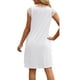 thumbnail image 4 of Vestido Corto Casual Con Cuello En V, Color Puro Para Mujer Con Cuello En V, Vestido Casual Con Dobladillo Suelto Para Vacaciones LHCER Blanco XXL, 4 of 6