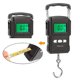 thumbnail image 1 of Báscula electrónica portátil, báscula digital para peces con retroiluminación LCD de 165 lb/75 kg, báscula colgante de gancho con regla de cinta métrica, negro, una pieza. Afortunado Sencillez, 1 of 4