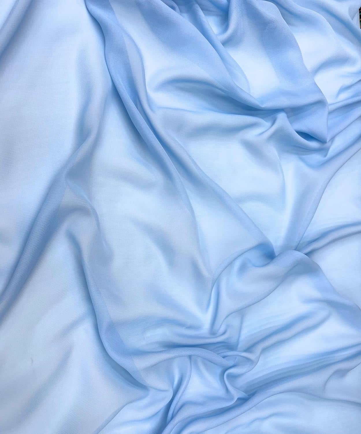 10 Yard (Baby Blue) Matte Chiffon Fabric by the yard, sheer soft fabric for wedding, arch draping, baby shower, chuppah, drapery fabric