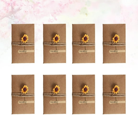 WHAMVOX Greeting Cards Made of Kraft Paper for Various Occasions with Sunflower Design 12pcs Multi Color