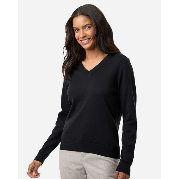 Devon & Jones DG445W Women's New Classics V-Neck Sweater-Black-2XL