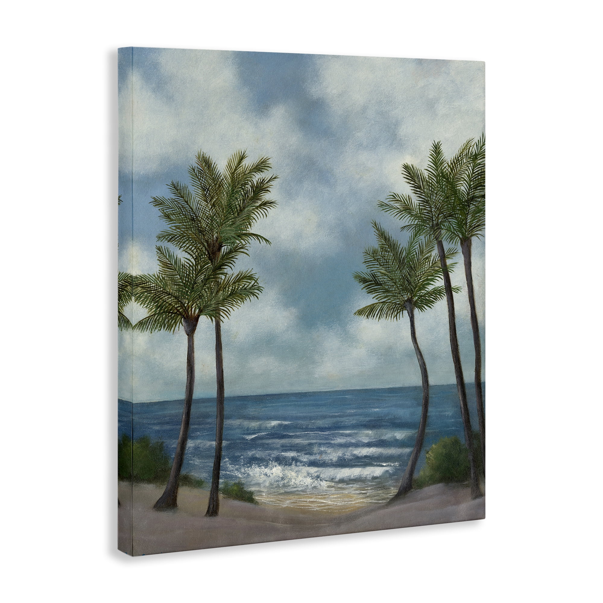 Stupell Industries Tropical Breaking Waves Landscape Painting Gallery Wrapped Canvas Art Print Wall Art, 36 x 48