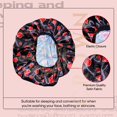thumbnail image 4 of Red Black Cloud Large Bonnet - Silky Design Satin Bonnet With Elastic Soft Bands (Black Red Bonnet), 4 of 8