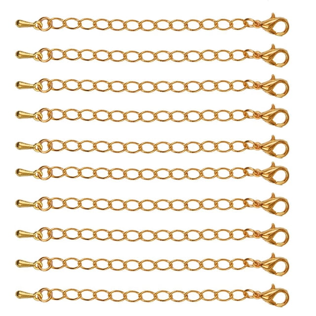 10 Paquetes De Extensores De Colr Baoblaze Cadena de extensión de Joyería 75 Mm oro