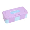 thumbnail image 2 of Interchangeable Bento Lunch Box with Removable 2- and 3-Compartment Inserts, 1100ml Capacity, Microwave-Safe Food-Grade Plastic, Includes Utensils Purple, 2 of 6