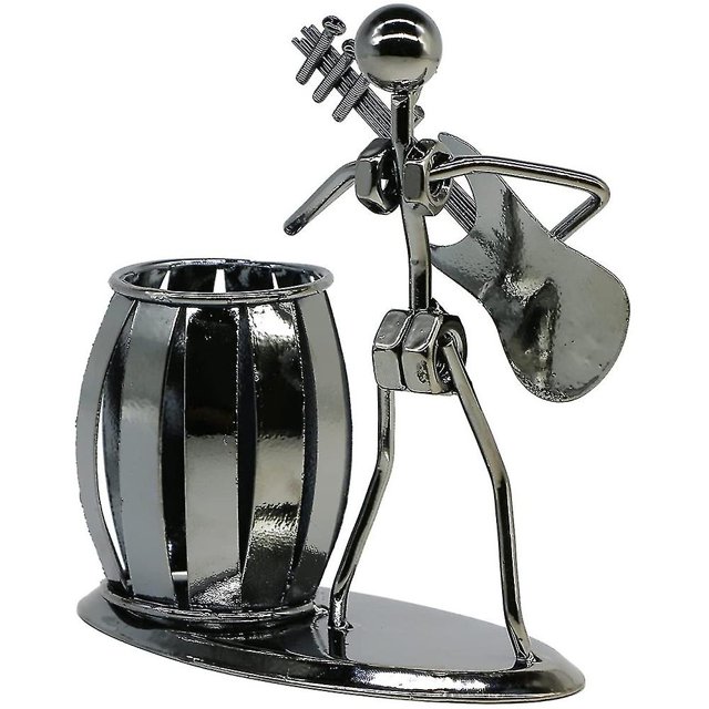 Portalápices creativo de Metal para guitarra, soporte para oficina, hogar, escritorio, organizador de lápices, contenedor de almacenamiento