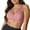 Pink, variant on Women's Plus Size Front Closure Lace Bra - Deep V-Neck Wireless Full Coverage Bralette with Leaf Embroidered Straps for Lifting & Side Support