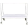 thumbnail image 6 of 3-Tier Mobile Utility Cabinet Cart Steel Frame Service Cart Storage Cart Stand with Single Lockable Drawer (White+1 Drawer), 6 of 9