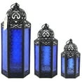thumbnail image 5 of Moroccan Candle Lantern Decorative Set of 3 for Floor, Ramadan Decorations, Indoor Home Decor, Outdoor Patio or Porch, Weddings, Cobalt, 5 of 7