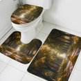 thumbnail image 3 of Brown Trees Bath Mat 3 Piece Bathroom Rug Set, Forest Art Decor Spring Summer Nature Leaf Non Slip Bath Rug Contour Mat and Toilet Lid Cover, Absorbent Shower Mats Soft Bath Rugs and Mats Sets, 3 of 8
