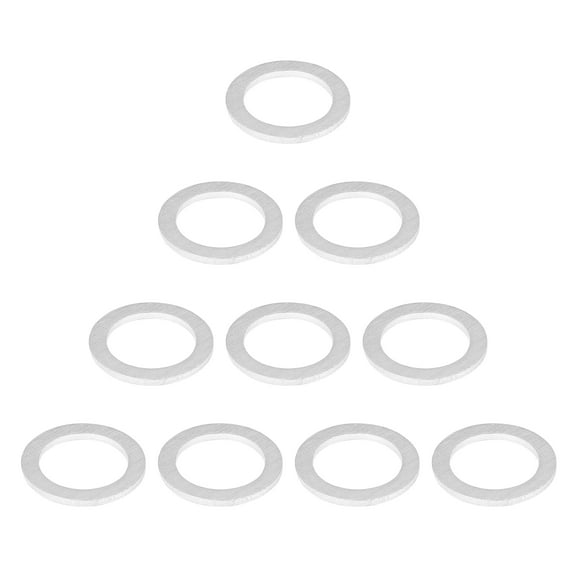 10pcs Durable M14 Silver Tone Oil Drain Plug Gaskets Replacement for Mazda 9956-41-400