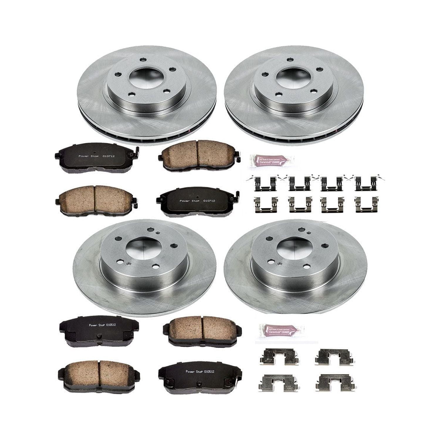 Power Stop Front and Rear Stock Replacement Brake Pad and Rotor Kit KOE2705