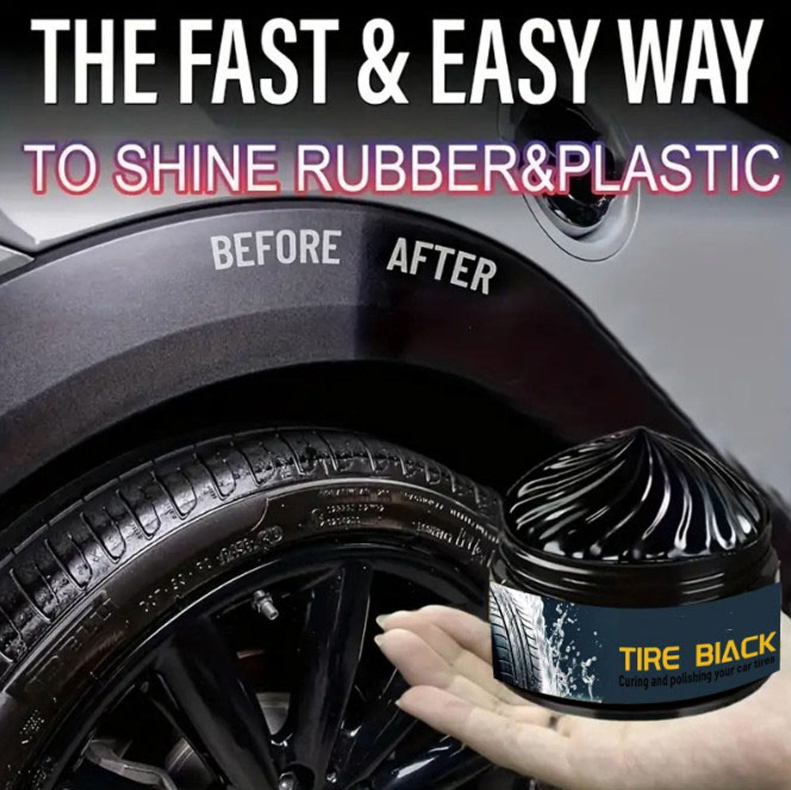 cpengpj CAR GUYS Tire Shine Spray, High Gloss and Satin Finish, Non-Greasy, UV Protection, Long-Lasting, Quick Drying Dressing for Plastic Tires, Wheels, Rubber