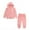 Pink, variant on Honeeladyy Girls Velour Zip Up Hoodie Sweatsuit ,Solid Color Fleece Tracksuit Set Fall Winter Spring Jogger Suit Casual Outfits Holiday Gift Purple 8-9Years