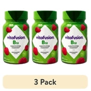 (3 pack) Vitafusion B12 Gummy Vitamins, Delicious Raspberry Flavor, 60ct (30 Day Supply)