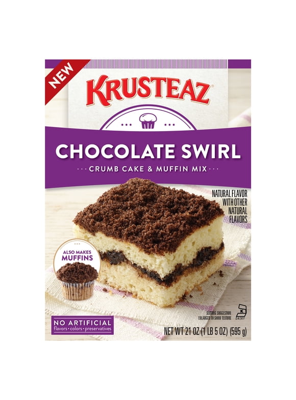 Krusteaz Chocolate Swirl Crumb Cake & Muffin Mix, 21 oz. Box