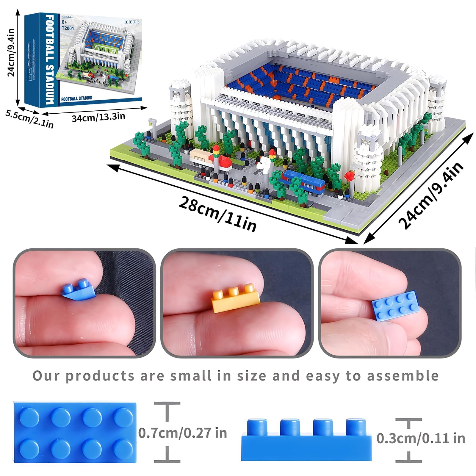 Barcelona Style Soccer Stadium Building Blocks Sets Toys Football Architecture Model Kits Gifts for Adults Kids Boys 3500+Pieces