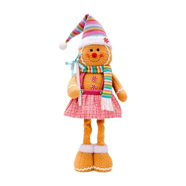 Figura de muñeco de jengibre de Navidad, adorno navideño, muñeco de peluche, decoración para la oficina, festival de invierno, decoración navideña Estilo B