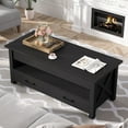 thumbnail image 4 of Greenstell Lift Top Coffee Table 47.2" with Storage Drawers and Hidden Compartment,Black, 4 of 7