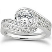Pompeii 3/4CT Diamond Engagement Ring Set in White Yellow or Rose Gold (KL,I3)