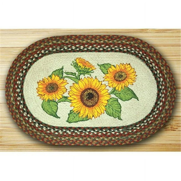 Earth Rugs 65-300S Ovale Patch Tapis&44; Tournesols