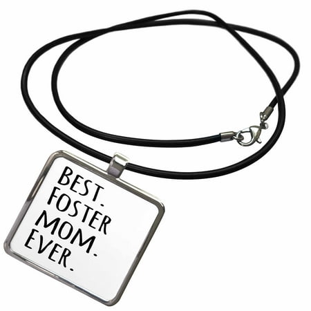 3dRose Best Foster Mom Ever - Foster family gifts - Good for Mothers day - black text - Necklace with Pendant