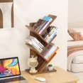 thumbnail image 3 of Buildhom 4-Tier Tree Bookshelf with Shelves, Freestanding Bookcase for Living Room, Bedroom, Home Office, Brown, 3 of 8