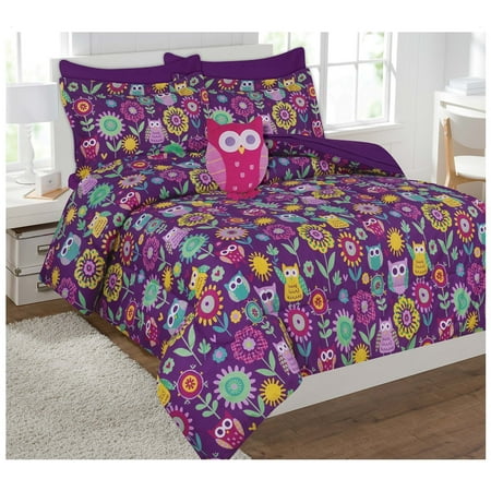 Fancy Collection 6pc Kids Teens Girls Owl Flowers Design Luxury