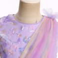 thumbnail image 4 of IBTOM CASTLE Girls Sparkly Flower Pageant Tulle Dress Sequin Floral Applique Fairy Tea Length Gown for Birthday Wedding Graduation Daddy Daughter Dance 9-10 Years Purple, 4 of 7