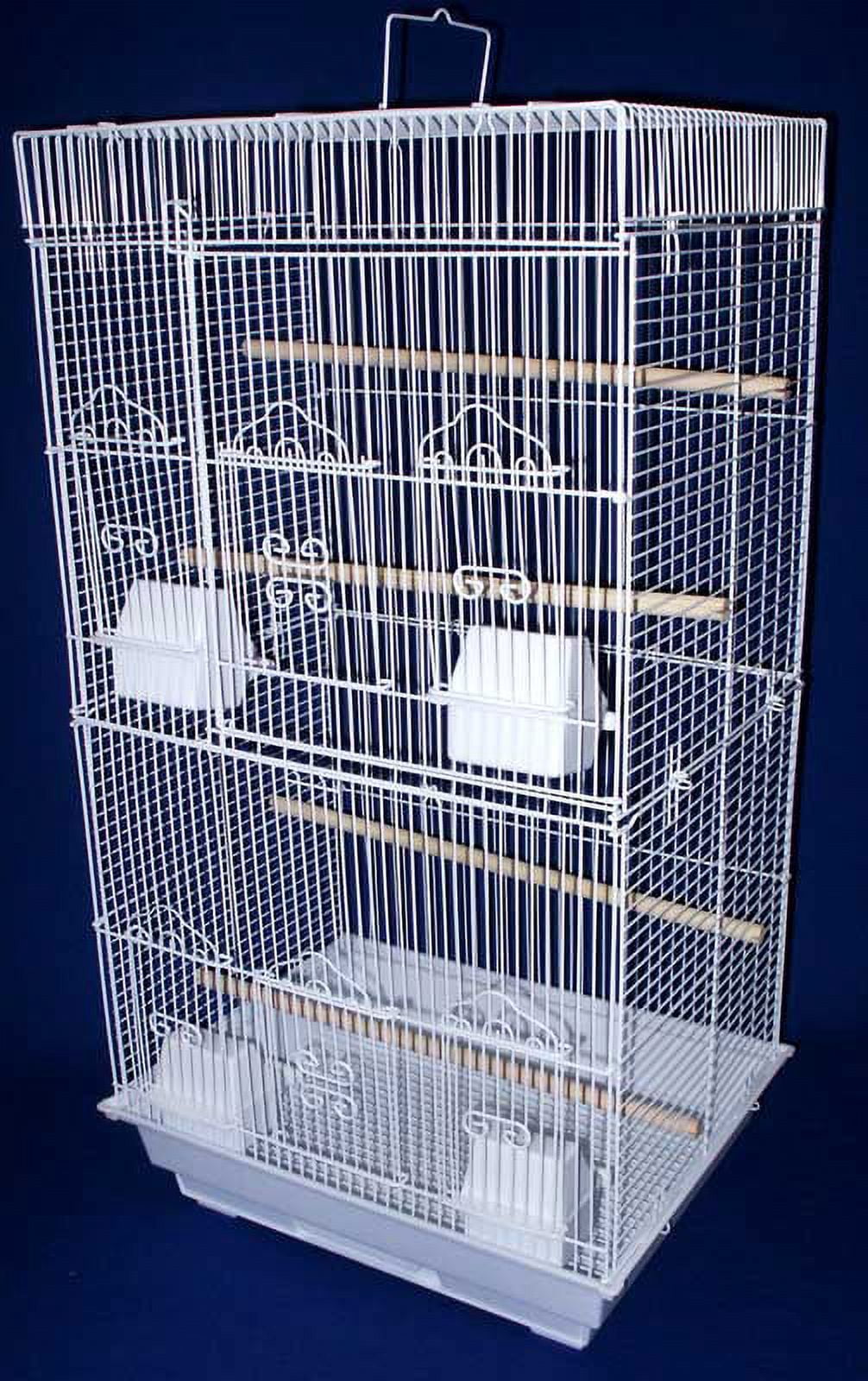 Yml 6824 3 By 8" Bar Spacing Tall Squaretop Small Bird Cage - 18"X14" In White